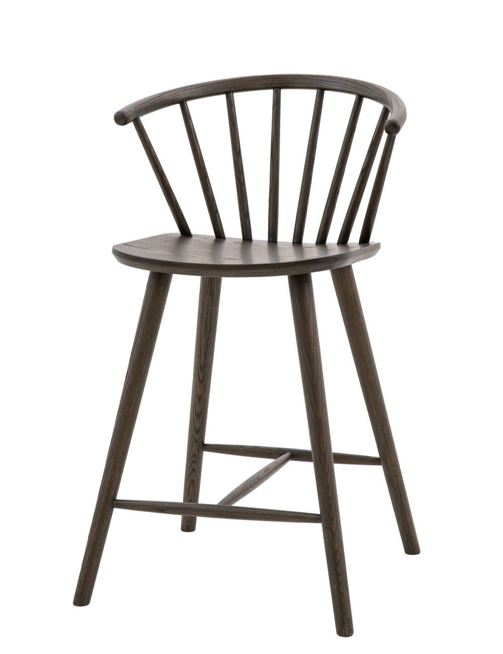 Albie Curved Back Wooden Stool - Mocha