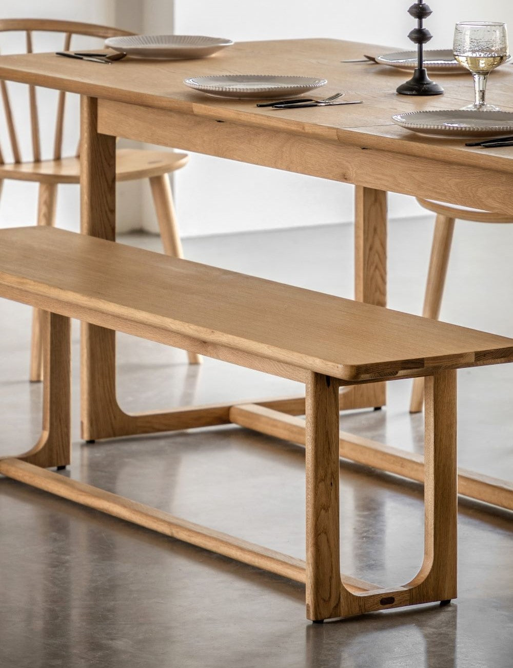 Albie Minimalist Dining Bench - Natural