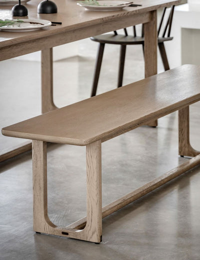 Albie Minimalist Dining Bench - Smoked