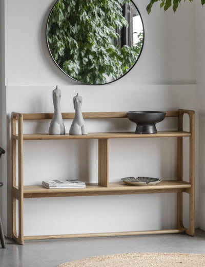 Albie Minimalist Wide Display Shelves - Natural