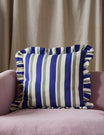 Amuse La Bouche Large Striped Cobalt & Sea Green Cushion