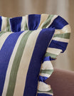 Amuse La Bouche Large Striped Cobalt & Sea Green Cushion