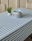 Blue Vintage Striped Tablecloth