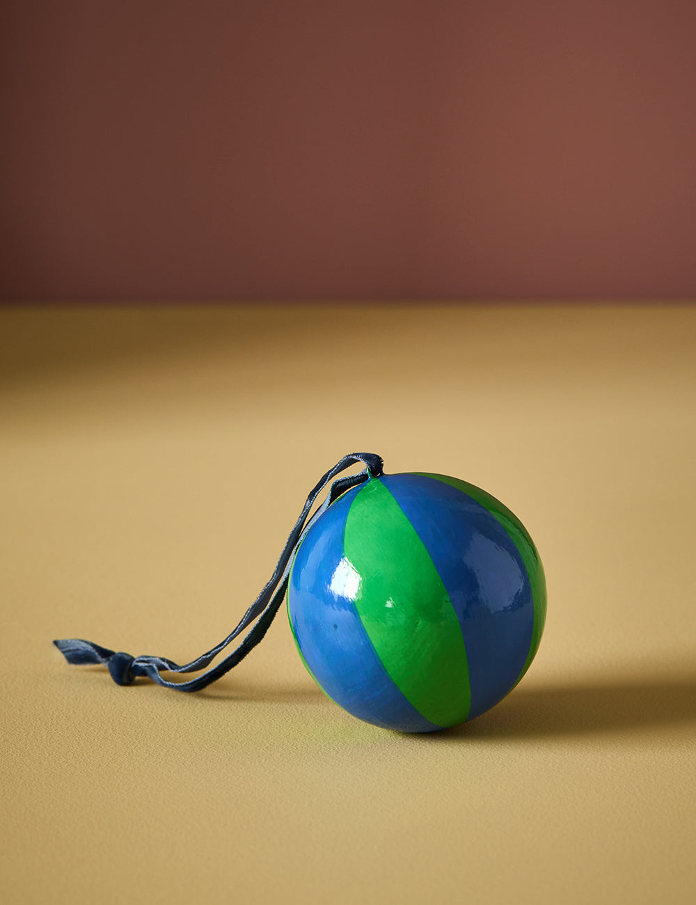 Blue & Green Vertical Stripe Bauble