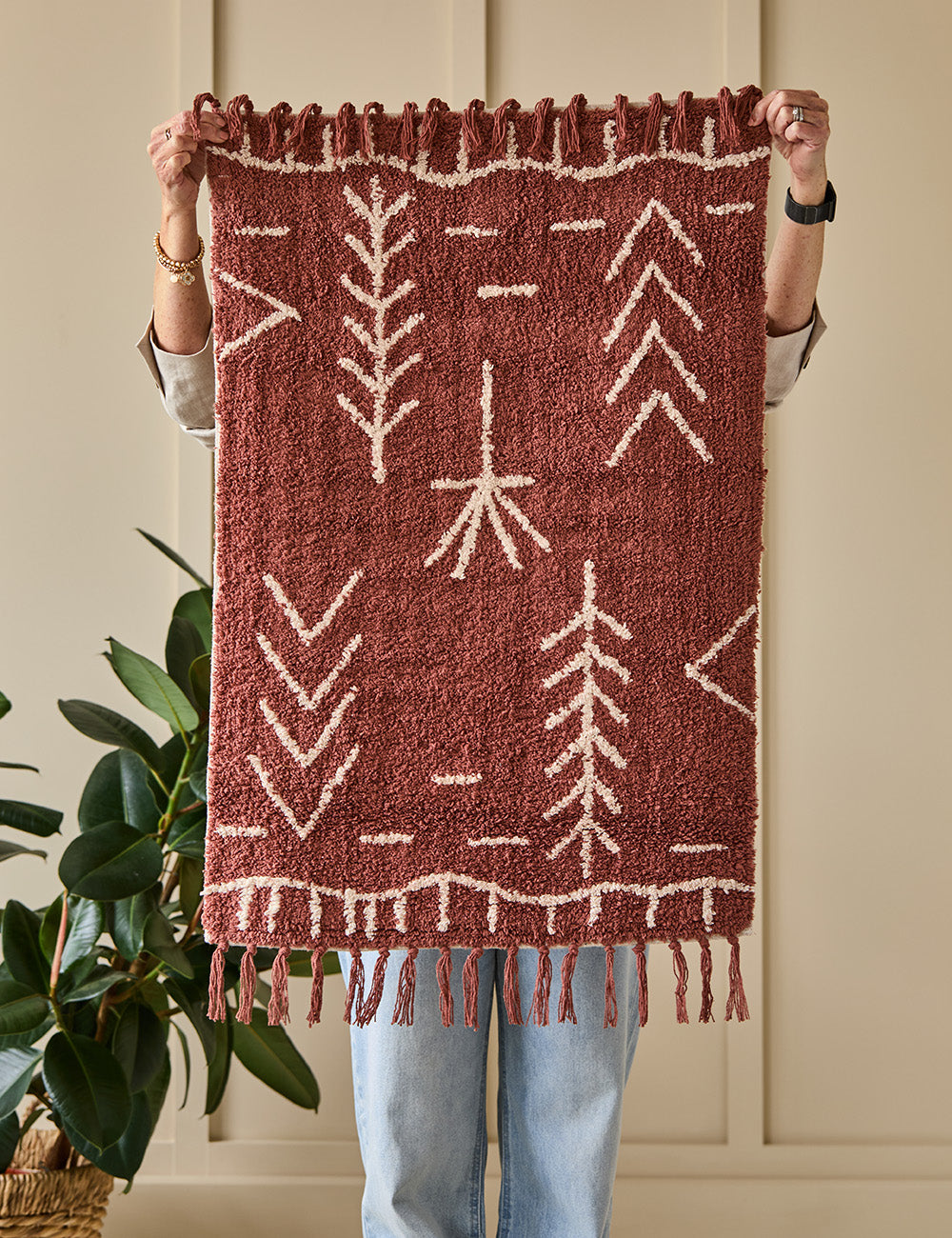 Brown And Ivory Tufted Bath Mat