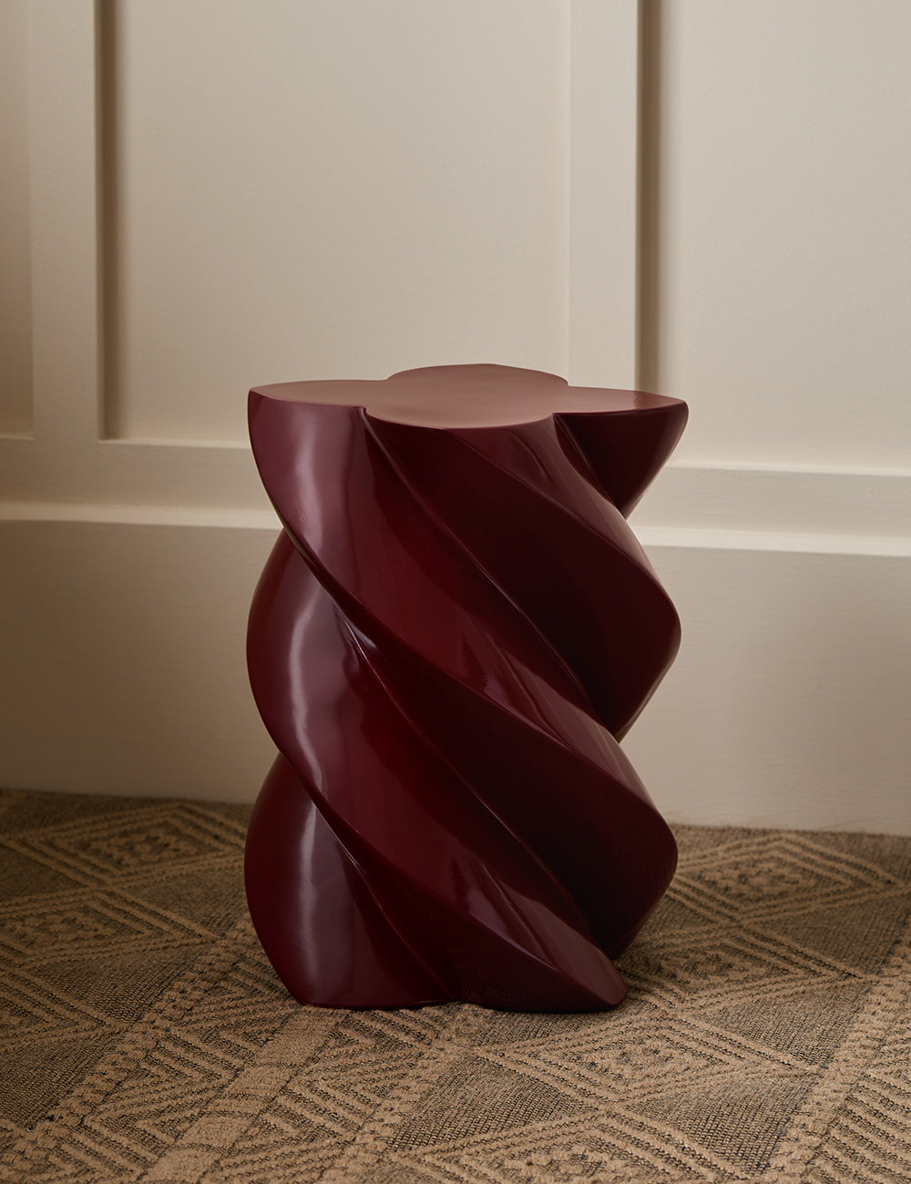 Burgundy Marshmallow Side Table