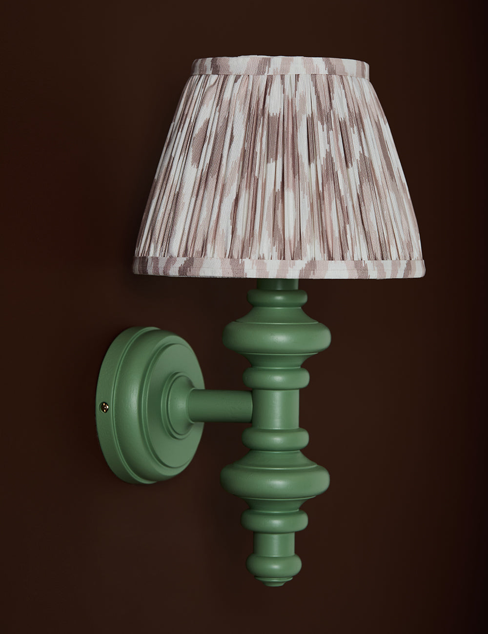 Button Wall Light in Moss Green