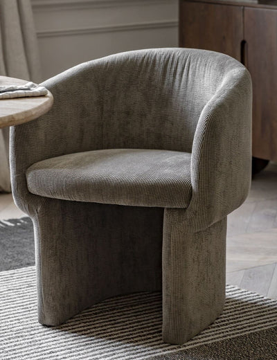 Emily Curved Upholstered Dining Chair - Shitake