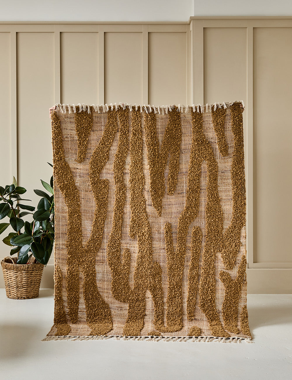 Large Brown Zebra Print Rug