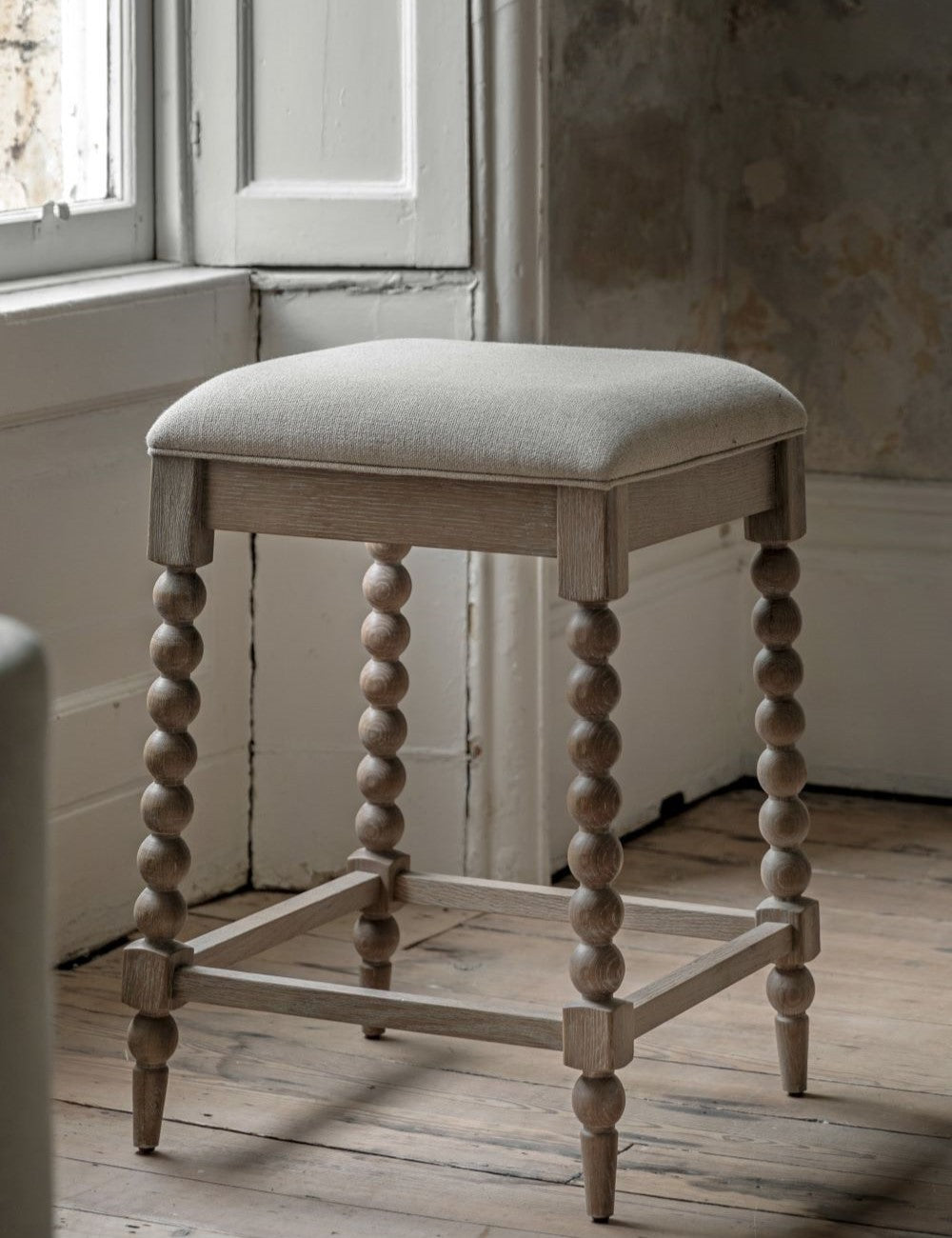 Frances Bobbin Upholstered Stool