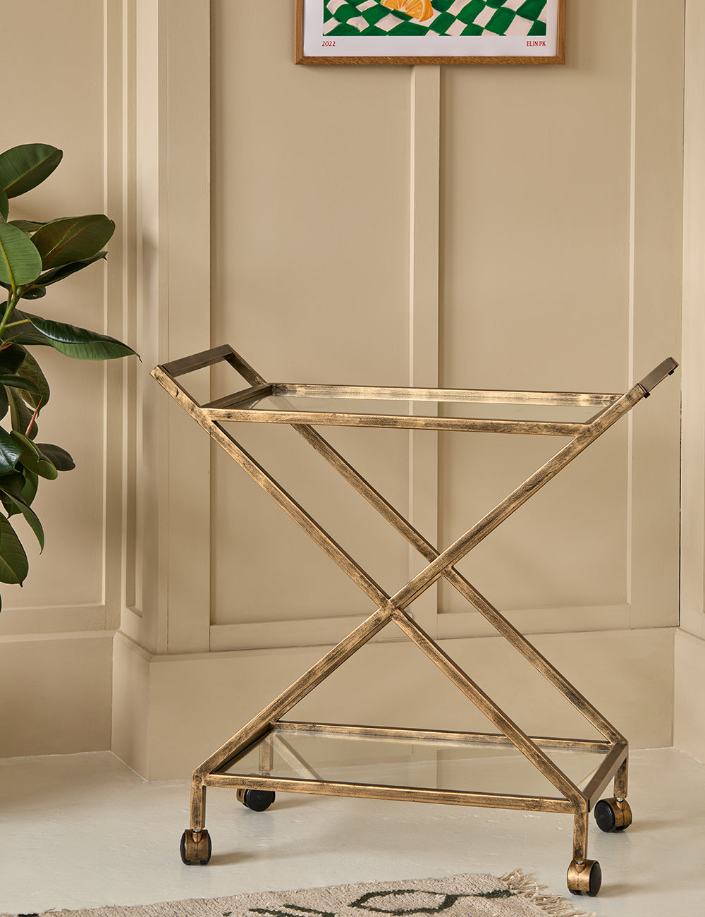 Gold Drinks Trolley