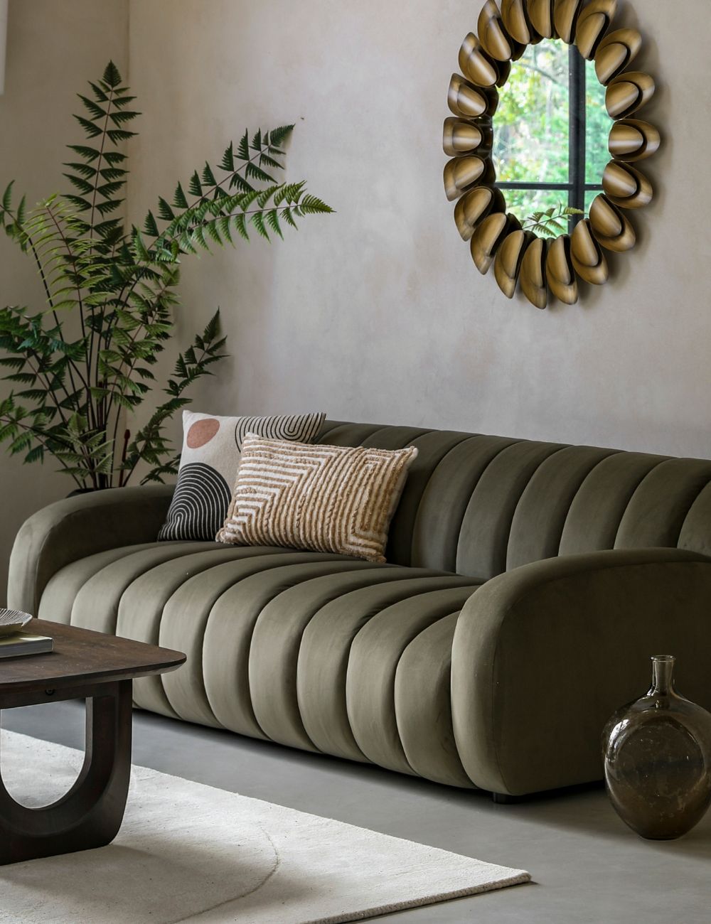 Grace 3 Seater Sofa in Moss Green