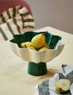 Green Petals Footed Bowl