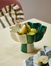 Green Petals Footed Bowl