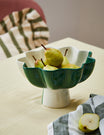 Green Petals Footed Bowl