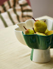 Green Petals Footed Bowl