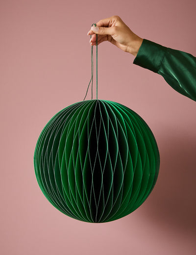 Green Tones Paper Origami Ball Hanging Decoration