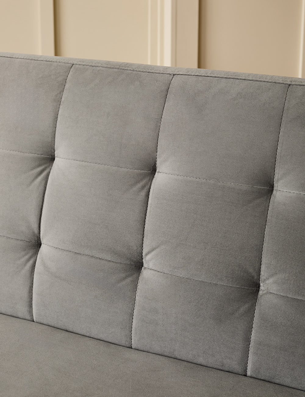 Grey Button & Stud Sofa Bed