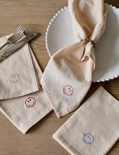 Happy Set of 4 Napkins