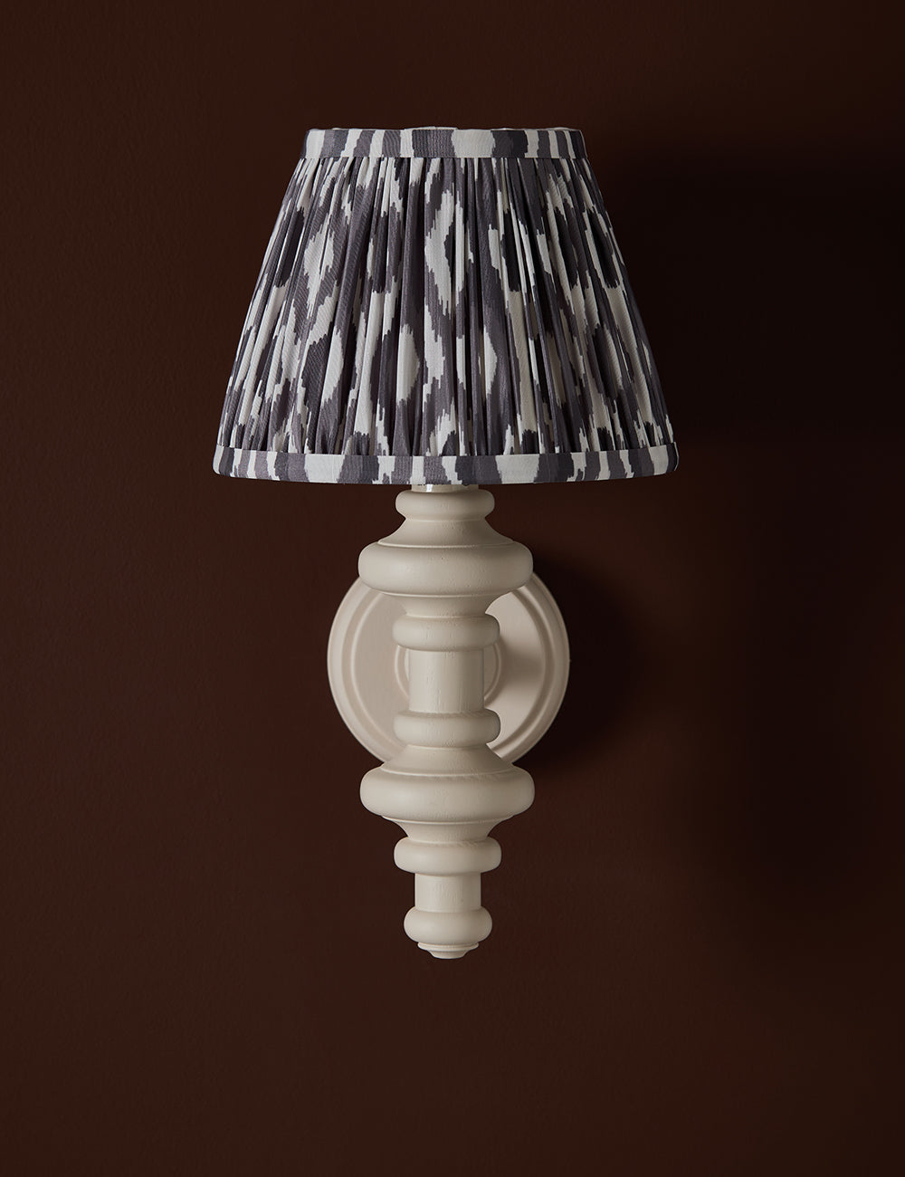 Ida Ikat Print Shade in Pearl Grey - Small