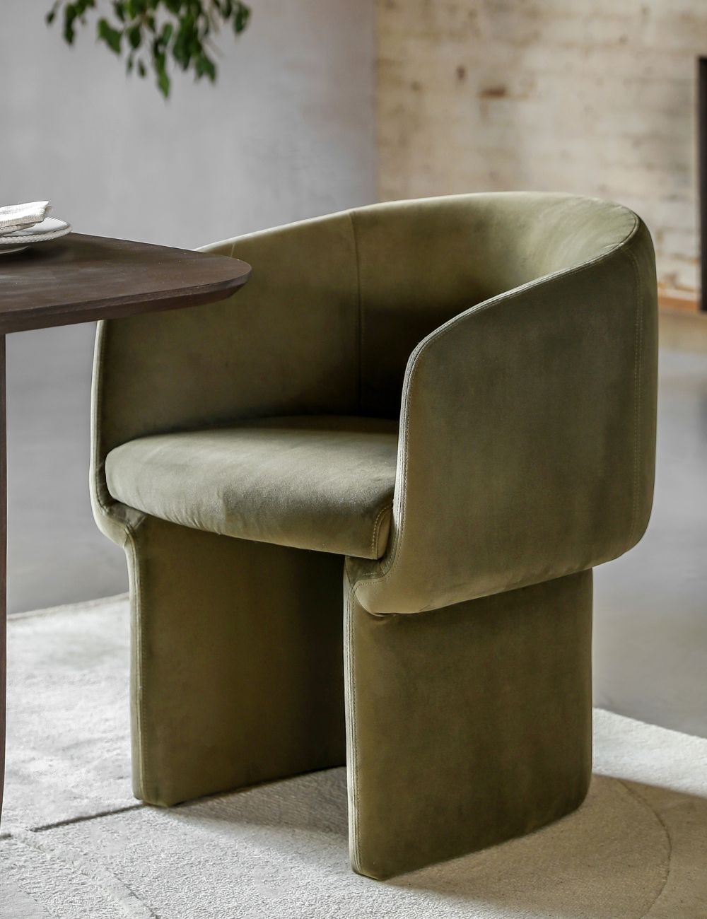 Lottie Dining Chair in Moss Green