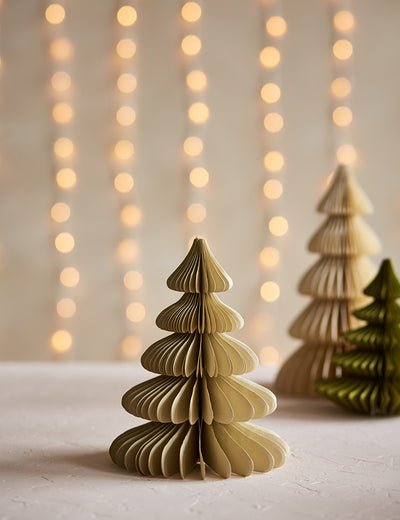 Cream Paper Christmas Tree Decoration