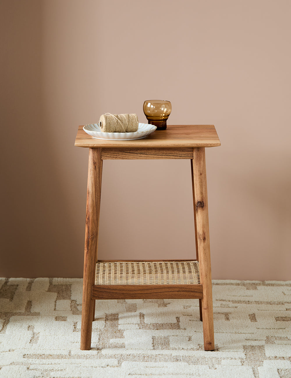 Erabar Acacia & Cane Side Table