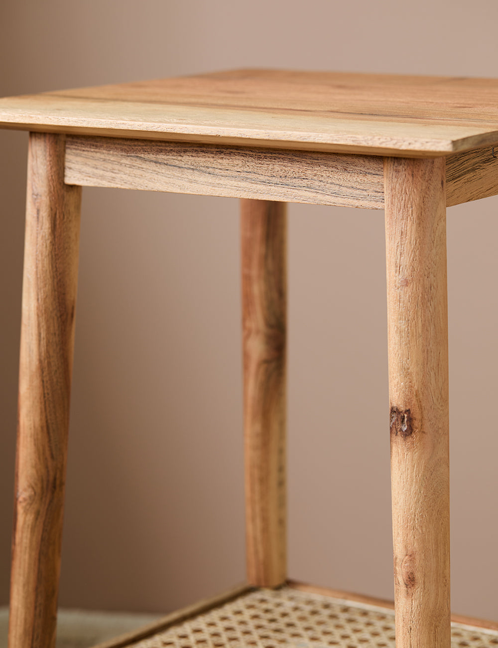 Erabar Acacia & Cane Side Table