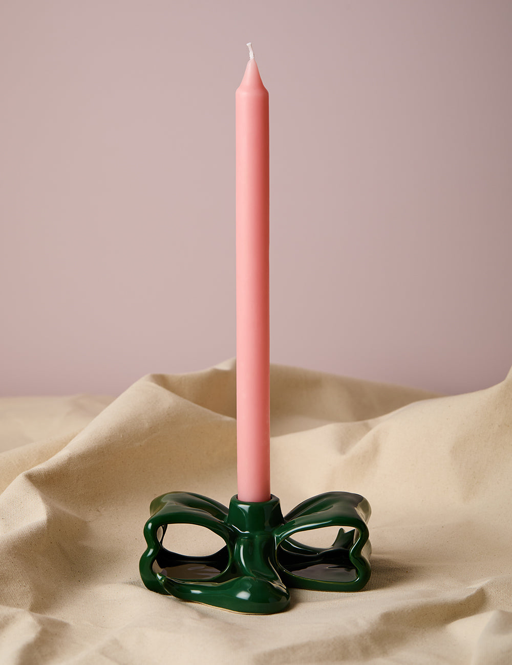 Olive Bow Candle Holder