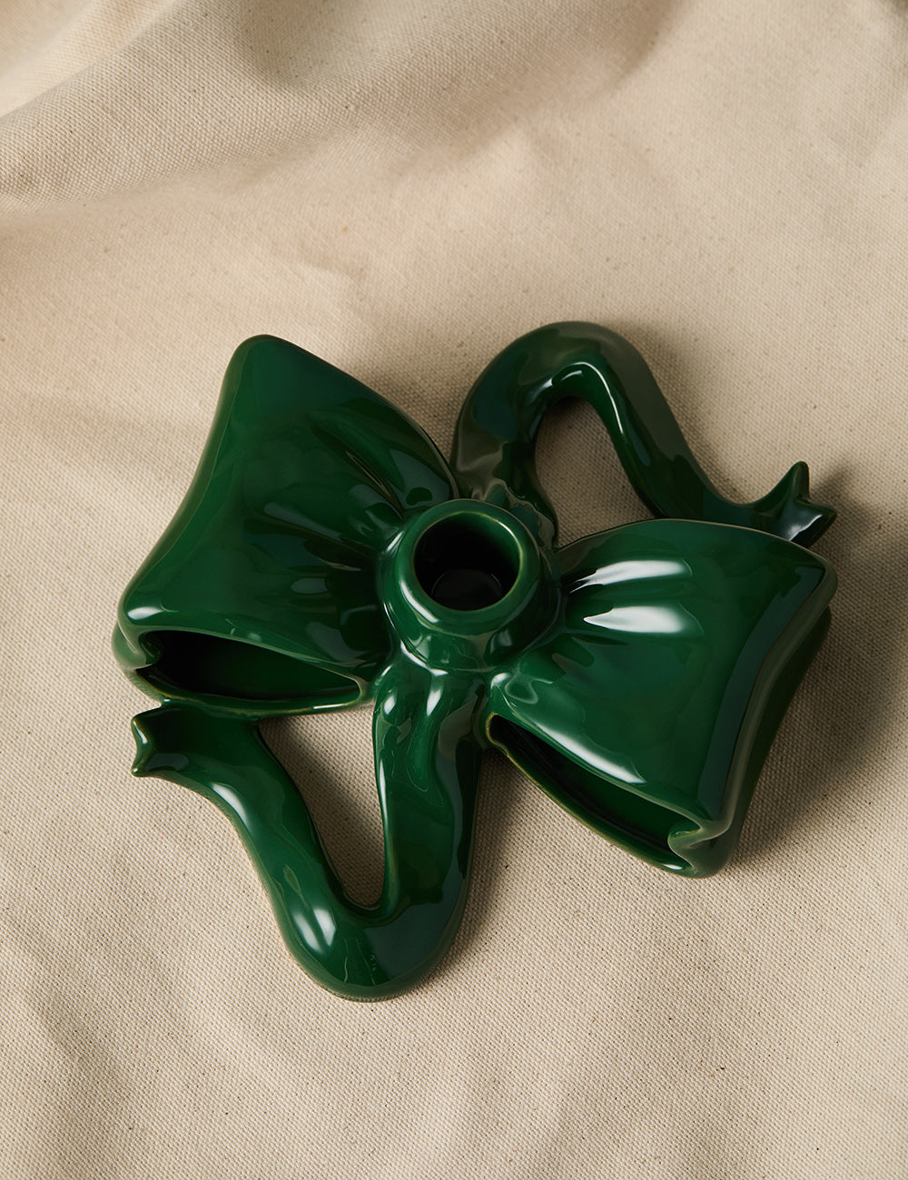 Olive Bow Candle Holder