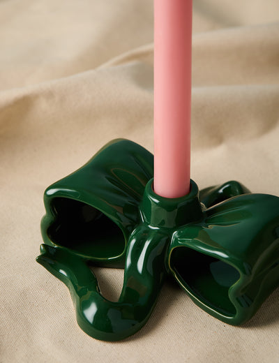 Olive Bow Candle Holder