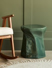 Olive Green Glossy Side Table