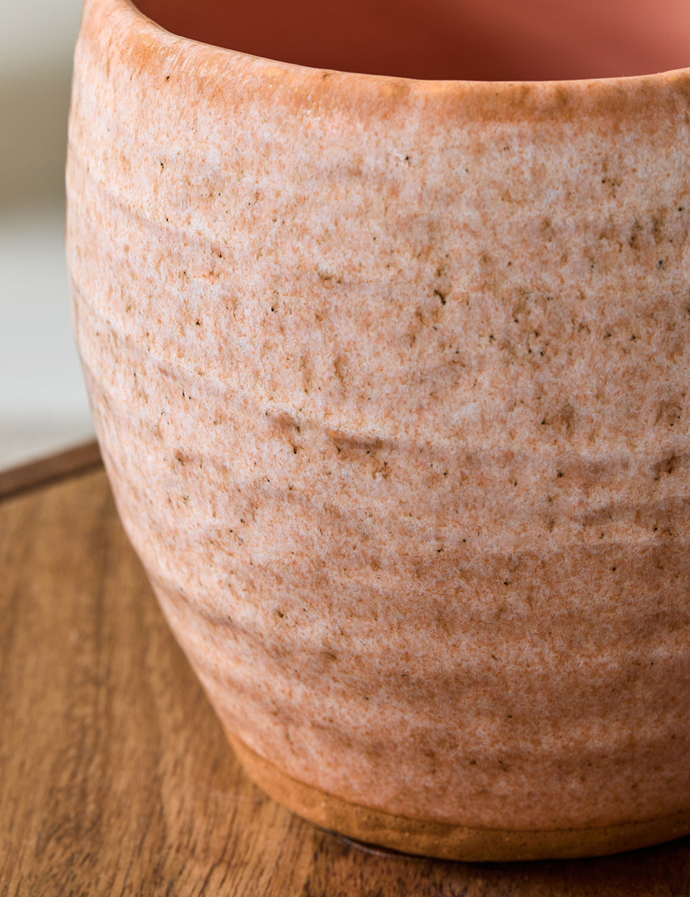 Peach Stoneware Flowerpot