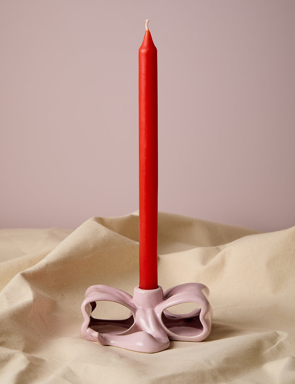 Pink Bow Candle Holder