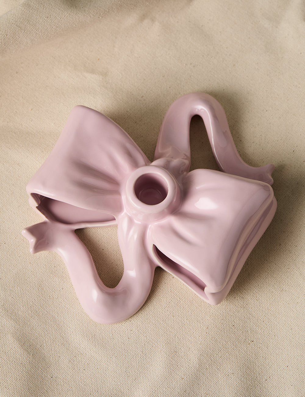 Pink Bow Candle Holder