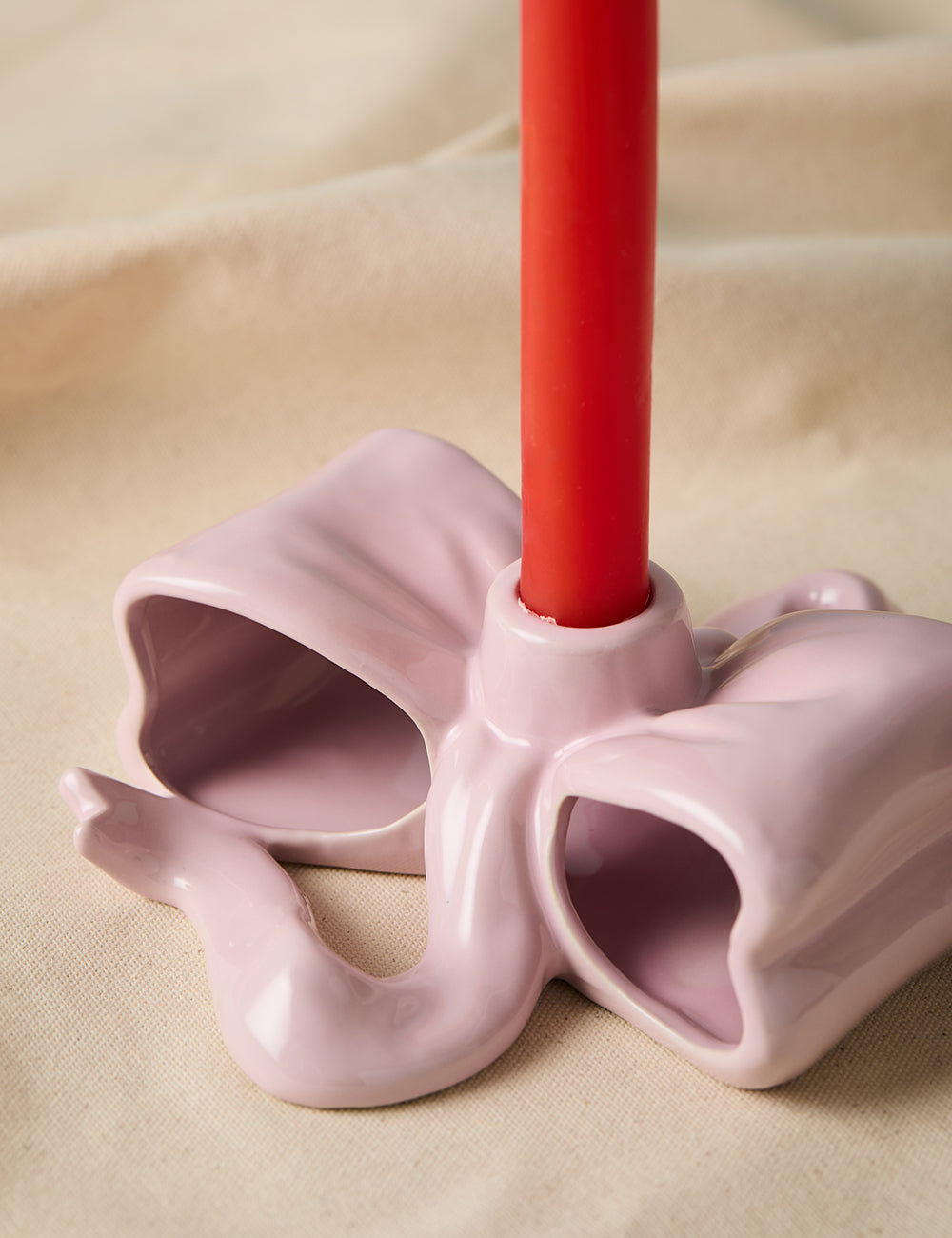 Pink Bow Candle Holder