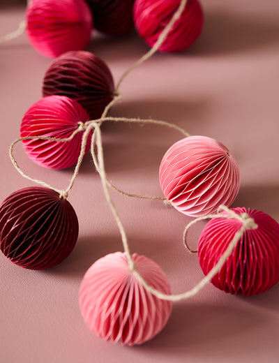 Pink Paper Origami Ball Garland