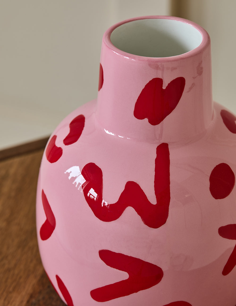 Pink & Red Leopard Vase