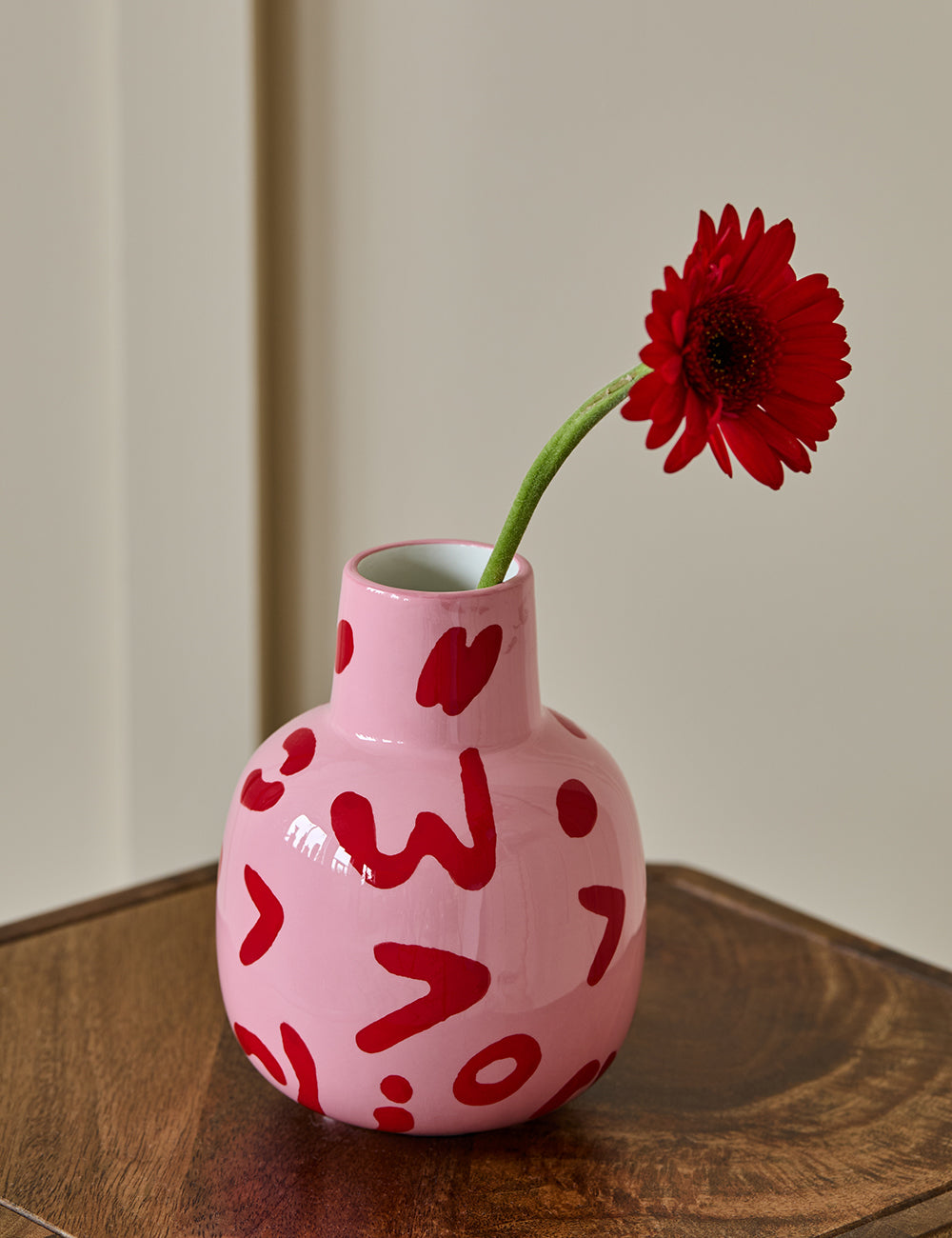 Pink & Red Leopard Vase