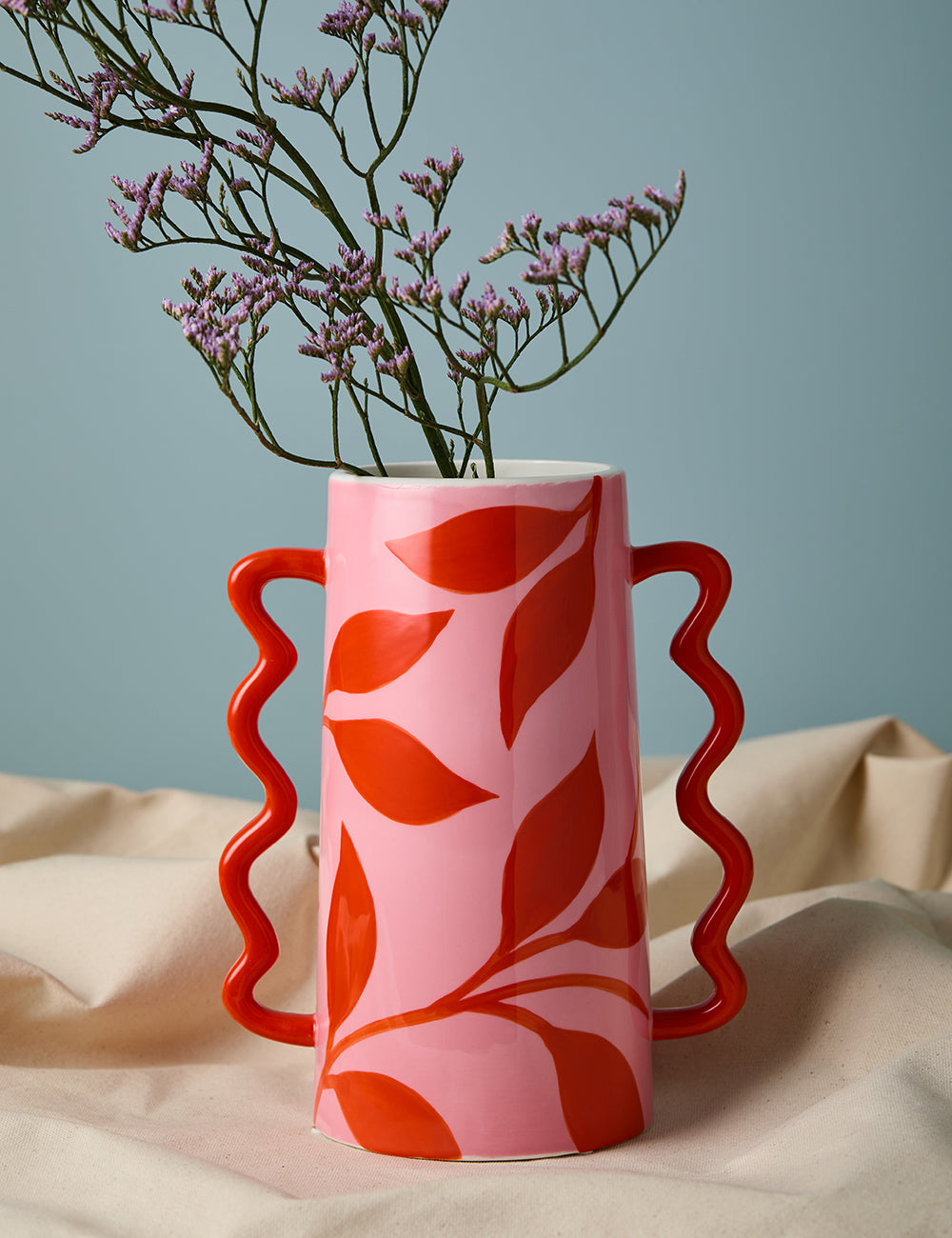 Red & Pink Sarai Wavy Vase