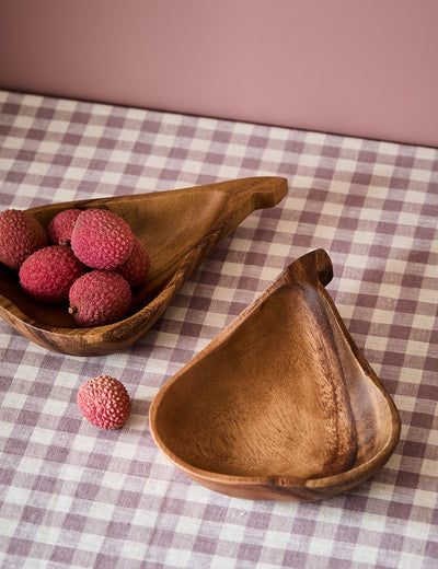 Retro Acacia Pear Bowl