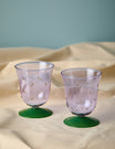 Set of 2 Dotty Green Water Glasses