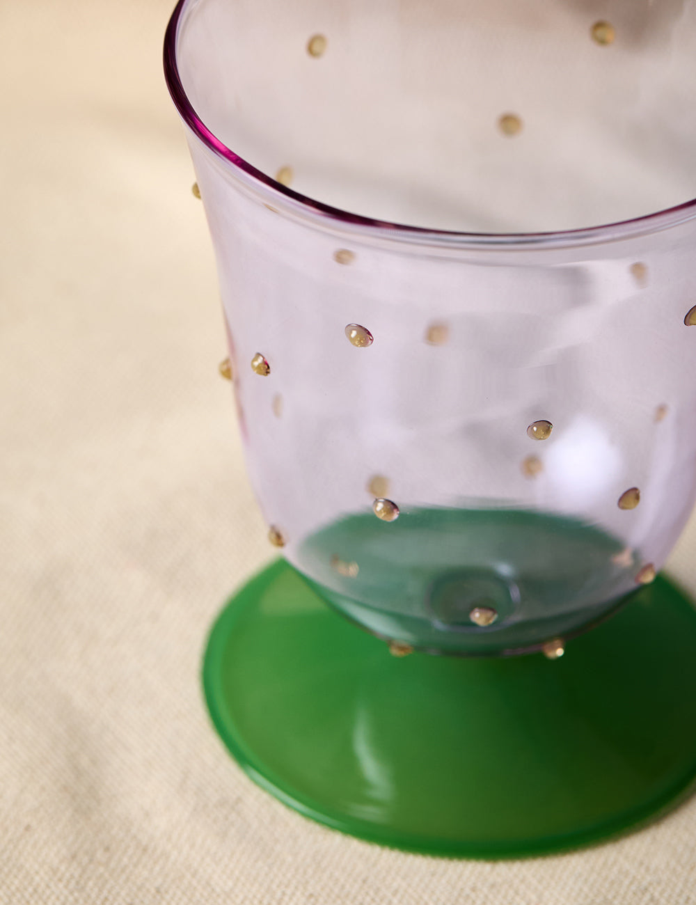 Set of 2 Dotty Green Water Glasses