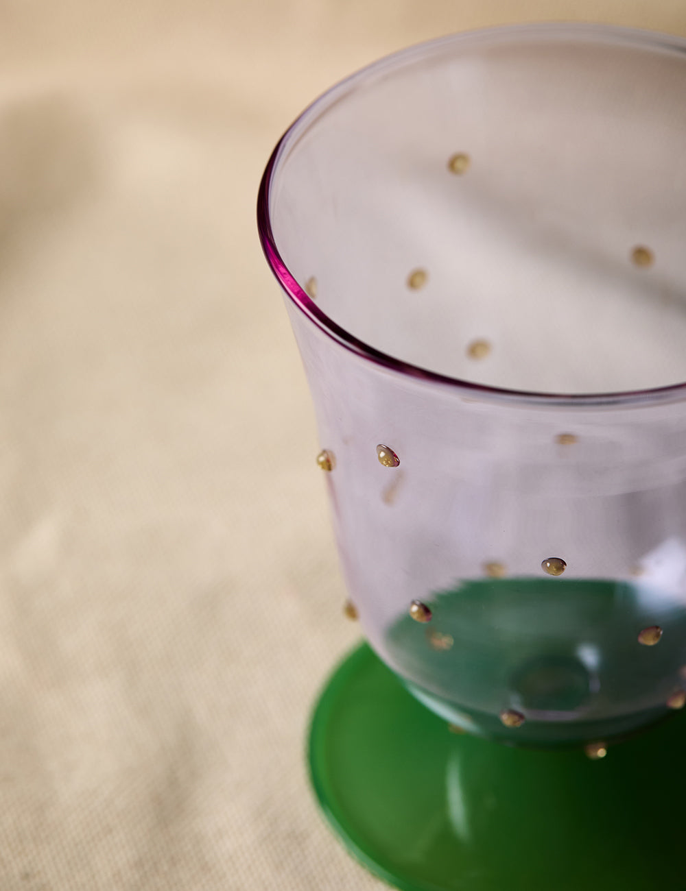 Set of 2 Dotty Green Water Glasses