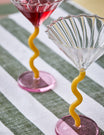 Set of 2 Lilac & Yellow Curly Martini Glasses