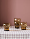 HKliving Set of 4 70's Amber Bulb Glasses