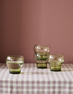 HKliving Set of 4 70's Green Bulb Glasses