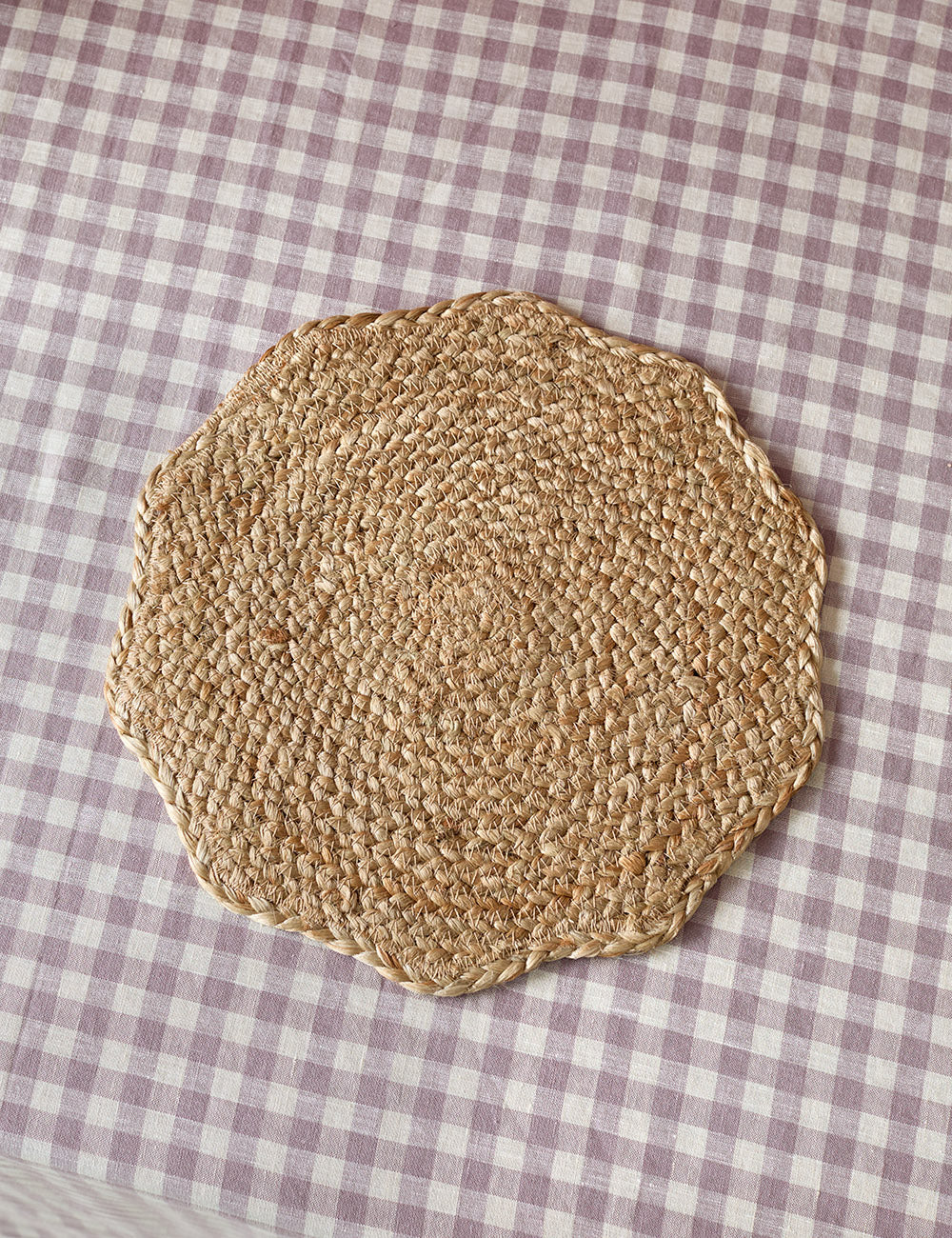 Set of 6 Natural Scalloped Placemats