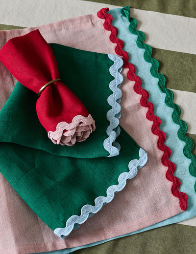 Set of Four Scalloped Napkins