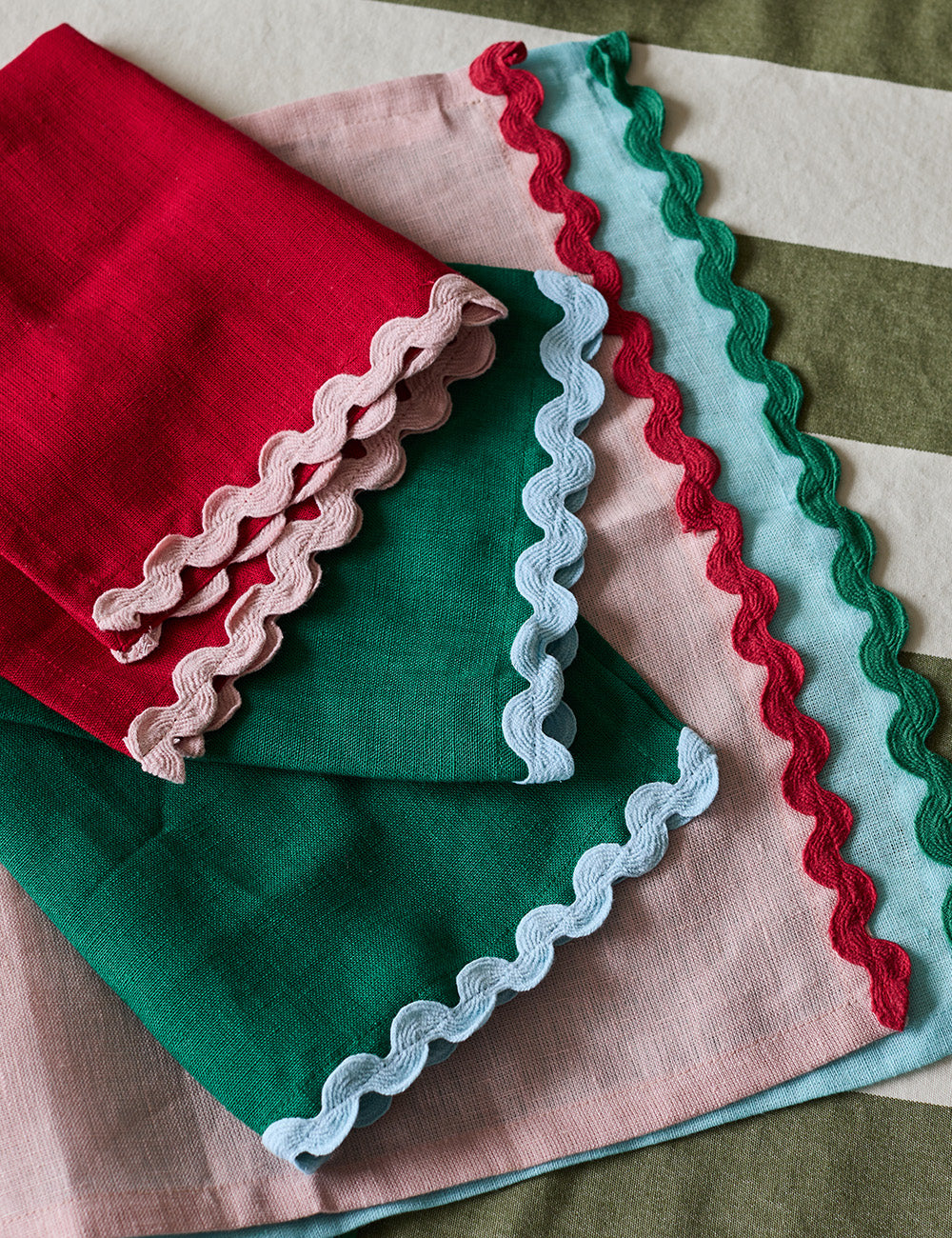 Set of Four Scalloped Napkins